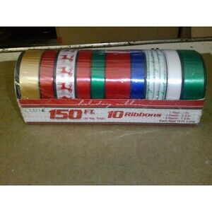 Vintage Cleo Christmas Ribbon 150 FT 10 Reels